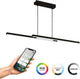 Eglo connect.z fraioli-z smart hanglamp - 105,5 cm - zwart wit - instelbaar rgb wit licht - dimbaar - zigbee