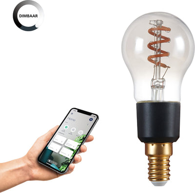 Eglo connect.z smart led lamp - e14 - ø 4,5 cm - smoke rookglas - 2000k - dimbaar - zigbee