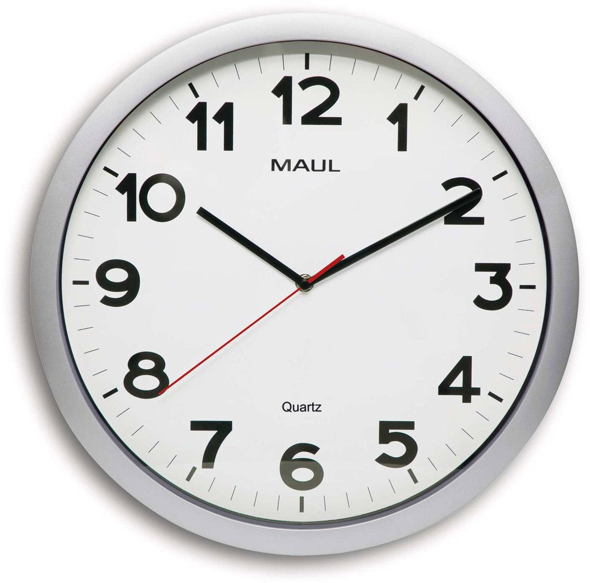 Reloj de pared Maul Step 40 incl. batería - plata - 1 pieza - ø 40 x 4,8 cm -