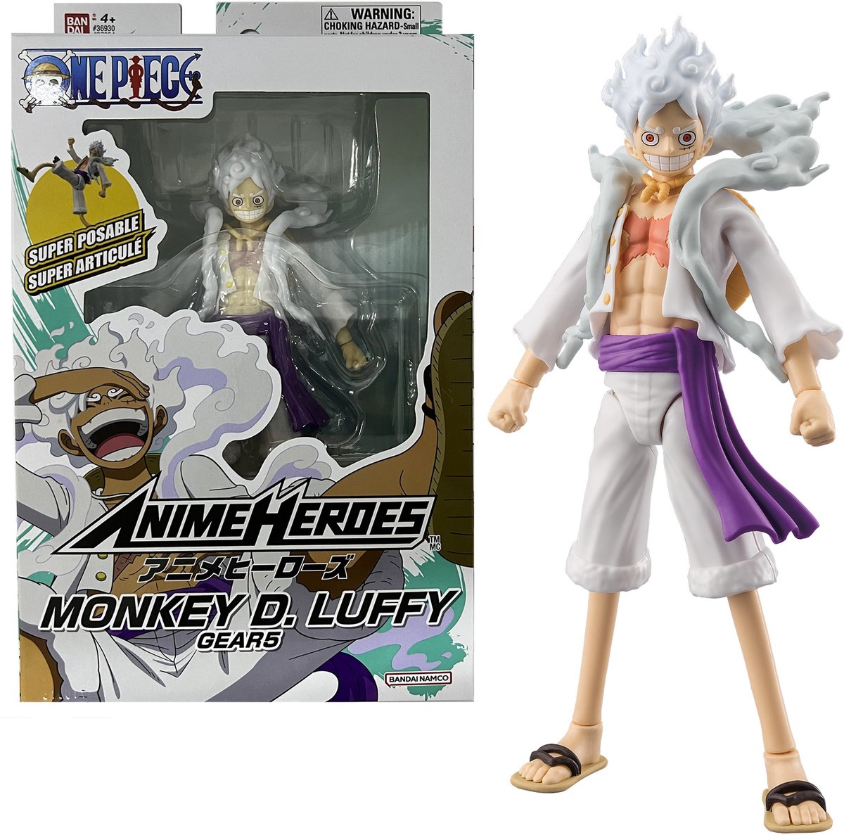 Bandai - eroi anime - one piece - figura eroi anime 17 cm - scimmia d. rufy gear 5 - One Piece con licenza ufficiale - versione action figure di rufy gear 5 - giocattolo per bambini di 4 anni e + - 37054