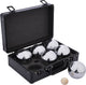 Engelhart jeu de boules set 6 balls in black aluminum case – ø74 mm 720 g – metal balls – suitable for any jeu de boules court – pétanque set – longfield