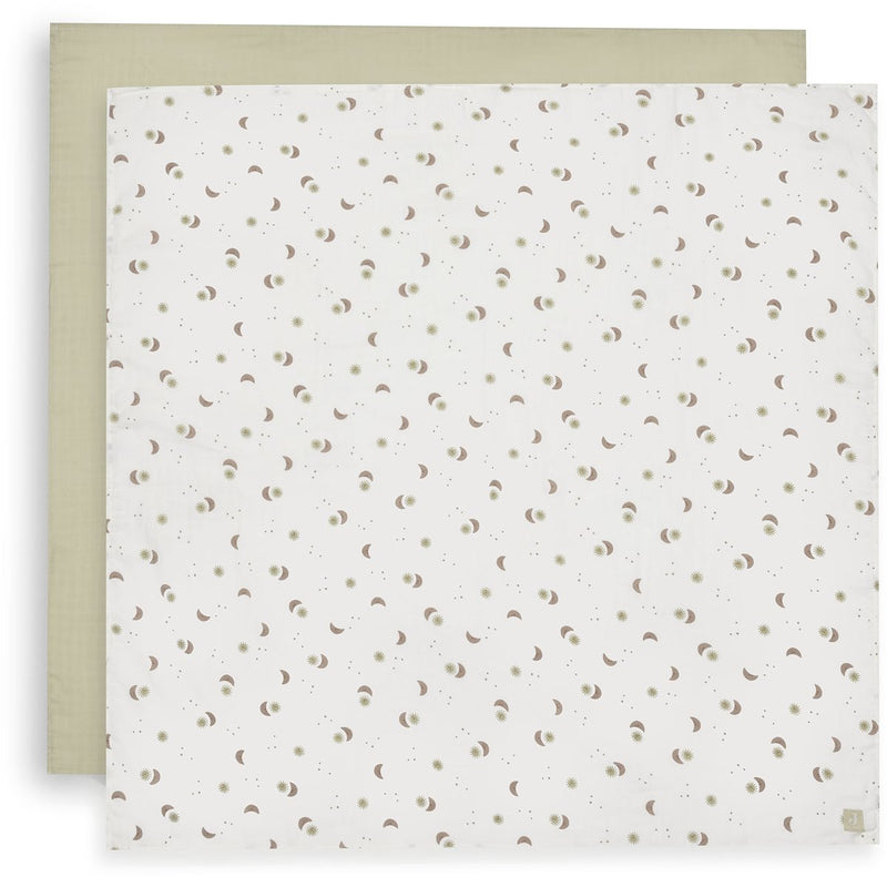 Jollein hydrofiele doek large 115x115cm over the moon (2pack)