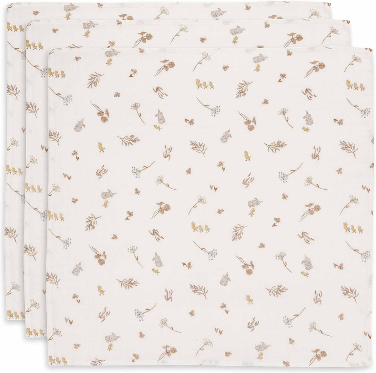 Jollein - panno idrofilo piccolo 70x70 cm - panni ruttino - cotone morbido - 3 pezzi - riverside