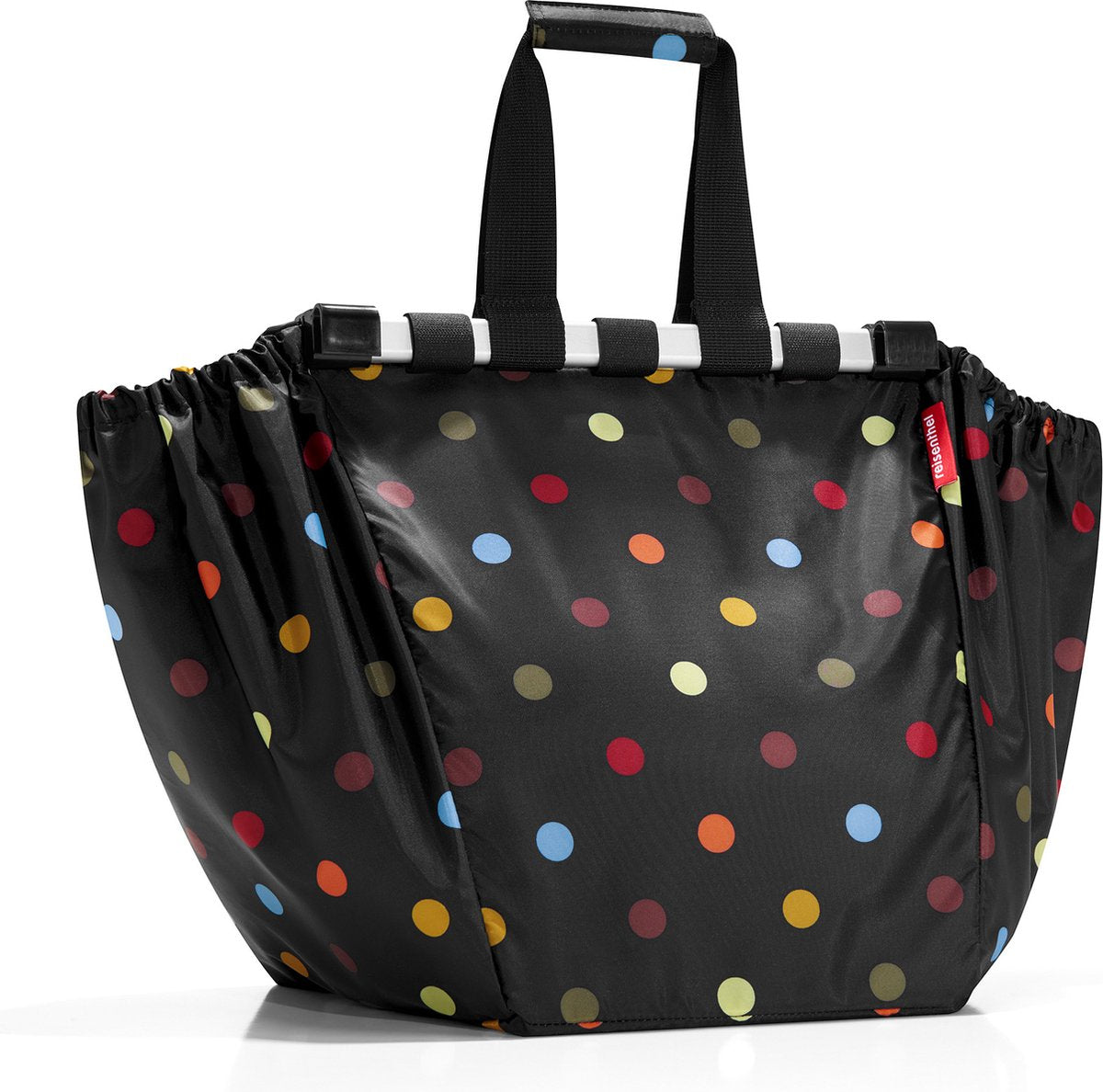 Reisenthel easyshoppingbag - boodschappentas voor winkelwagen - opvouwbaar - polyester - 30l - dots zwart