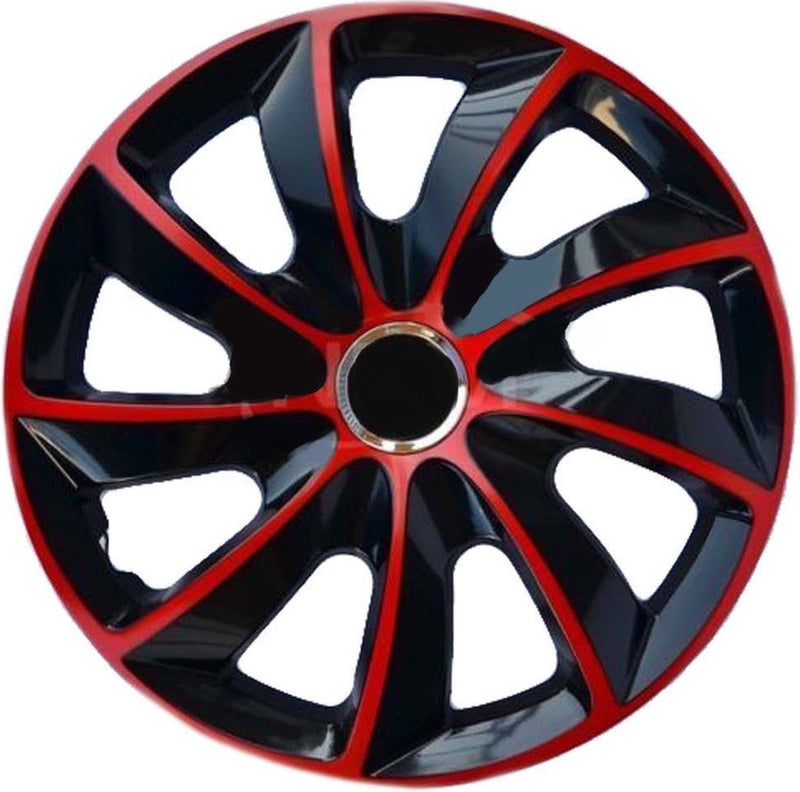Nrm - coprimozzi stig extra 15 - rosso nero - set di 4 pezzi - abs durevole e resistente