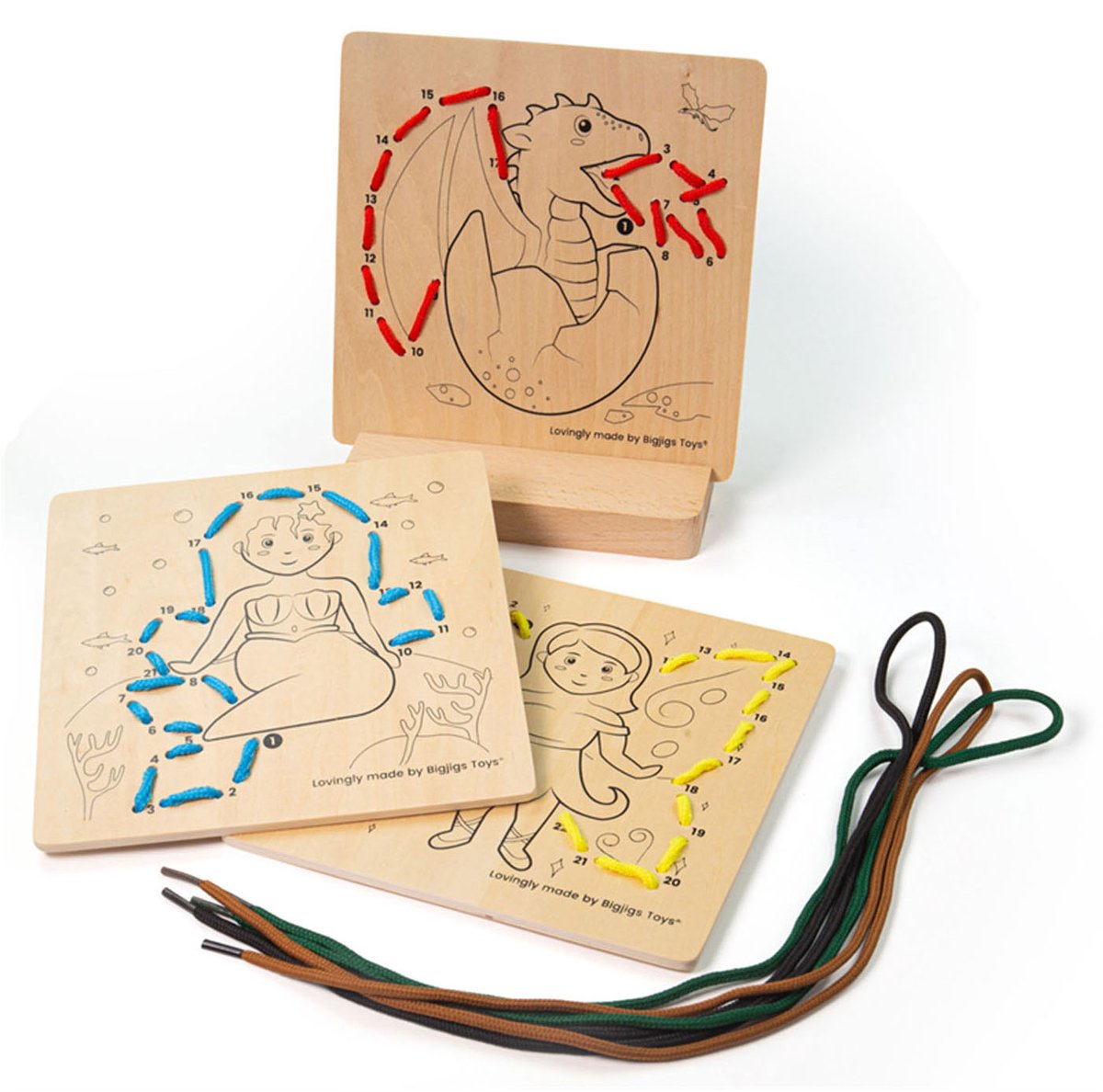 Bigjigs Wooden Road Puzzle su numeri Fairy Tale World, 8dlg.