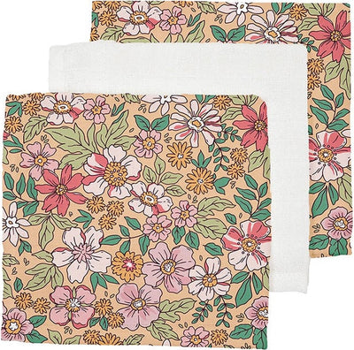 Flor | Paños hidrofílicos multicolores 25 x 25 cm - 3 piezas