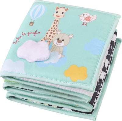 Libro da gioco pieghevole Sophie la giraffa - libro per bambini - libro per bambini - 6 pagine fronte-retro - stimola i sensi - da 0 mesi - pieghevole fino a 94 cm