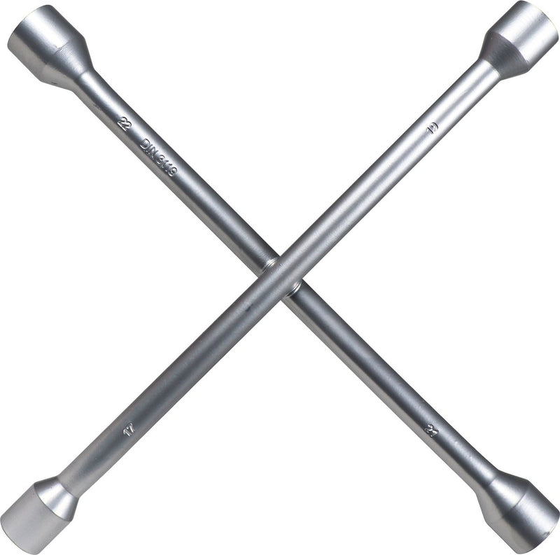Chiave a croce Carpoint – 17 19 21 22 mm – tutta in acciaio – 35 x 35 cm – ideale per il cambio gomme – altamente affidabile