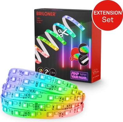Briloner pimp your panel - set di estensione striscia LED 2,6 m - 8023252 - set di estensione rgb - pimp your panel - accorciabile - autoadesivo - estensibile - 262,5 x 1 cm