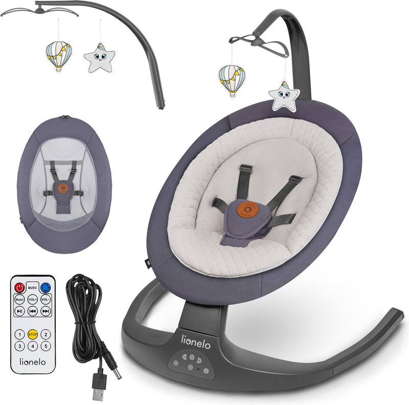 Lionelo Ralf - altalena per bambini premium - 2in1 - 5 velocità di altalena automatica - da 0 a 9 kg