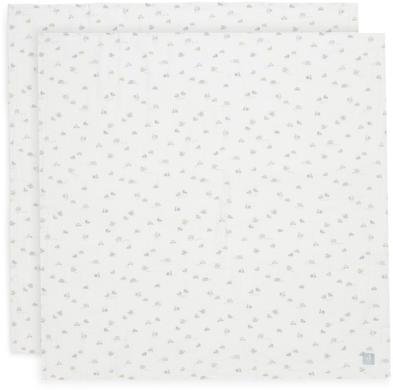 Jollein - paño hidrófilo grande 115x115cm - paño envolvente - algodón suave - 2 piezas - para llevar