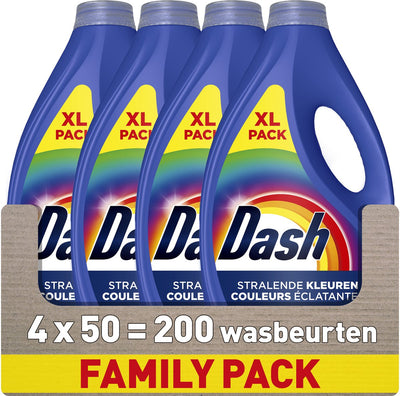 Dash waskracht vloeibaar wasmiddel - briljante kleuren - 4 x 50 wasbeurten