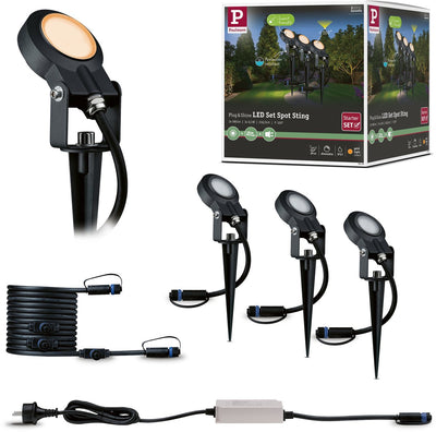 Paulmann plug Shine Faretti da giardino LED Sting set base anti-insetti IP67 2200K 3x6,3W 75VA antracite