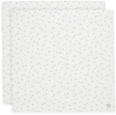 Jollein - panno idrofilo grande 115x115 cm - fasciatoio - cotone morbido - 2 pezzi - in movimento