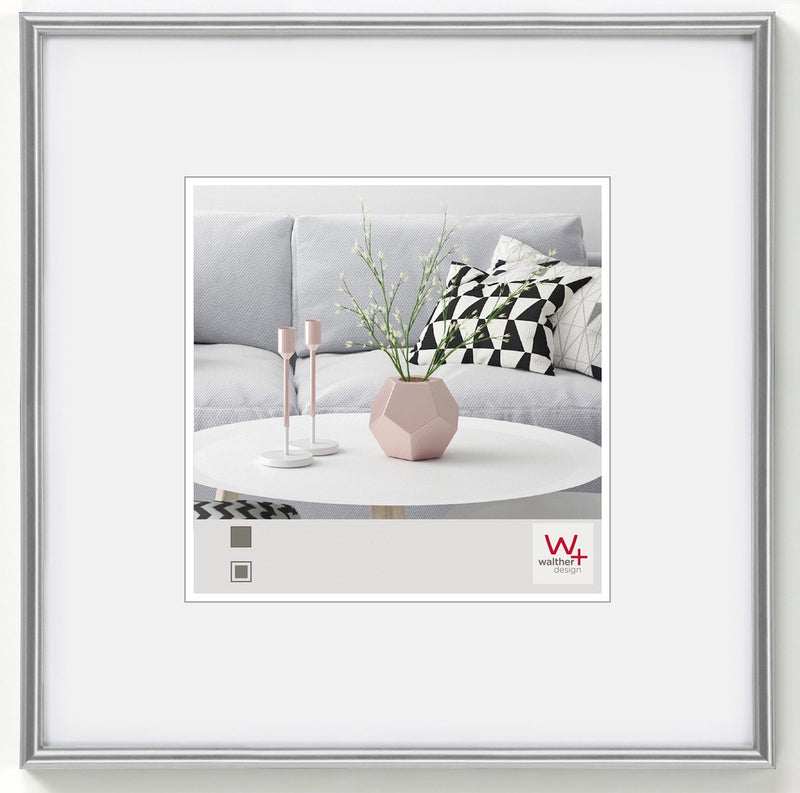 Walther galeria - cornice in plastica - misura foto 30x30 cm - argento