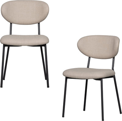 Sedie per sala da pranzo Woood Kjeld - tessuto intrecciato - naturale - set di 2