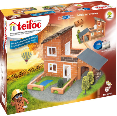 Kit de construcción Teifoc ® - villa de lujo con garaje - que incluye cuenco de cemento, paleta y cemento