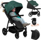 Lionelo mira - kinderwagen - wandelwagen - voor kinderen tot 22 kg - voorwielen 360° - verstelbare rugleuning handgreep - waterdichte xxl luifel met upf50+ - 5-puntsgordel - grote off-road wielen - volledige schokdemping - compact opvouwbaar