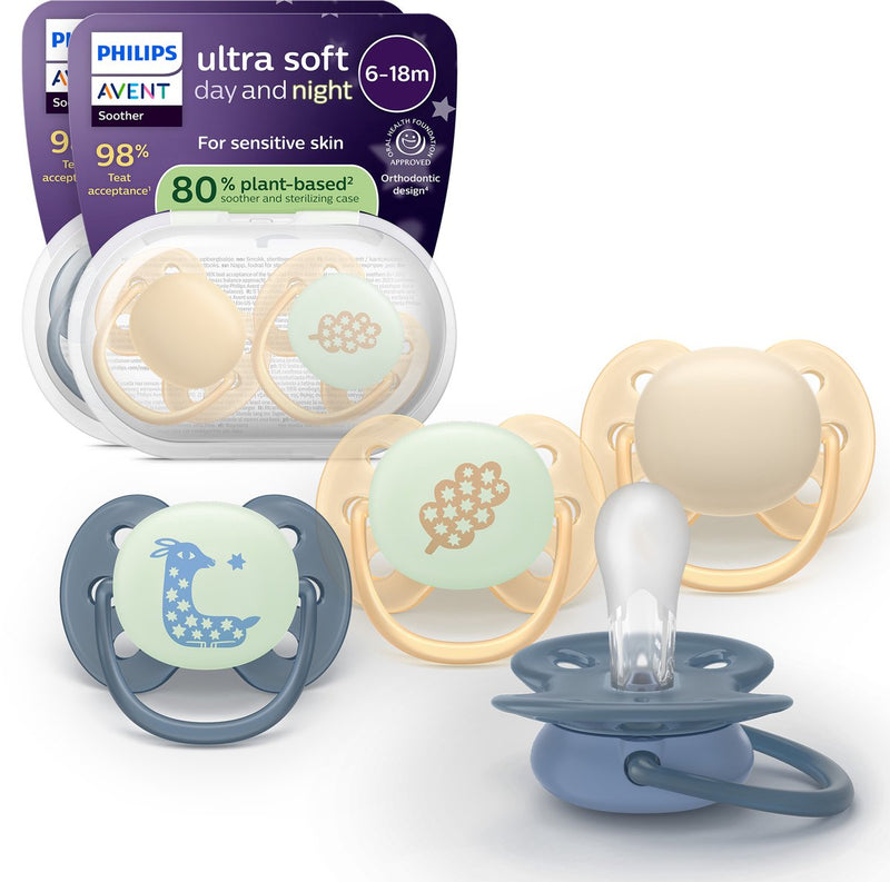 Philips avent ultra soft nighttime - 6 a 18 meses - chupete que brilla en la oscuridad - paquete de 4 -scf094 10