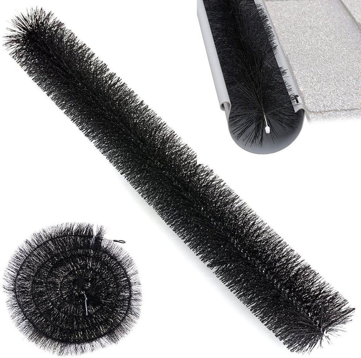 Kinzo gutter protection 12cm x 400cm - gutter brush - prevents leaves and blockages - easy installation - stainless steel