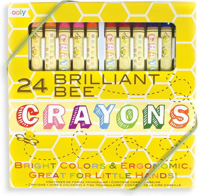Ooly - crayones de cera de abejas brillantes - colores extremadamente suaves y vibrantes - juego de 24 colores - triangular y no se desliza - apto a partir de 3 años