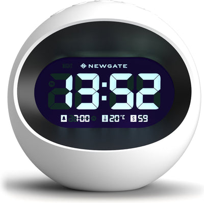 Reloj despertador LCD Bennies Fifties Newgate Center of the Earth - blanco