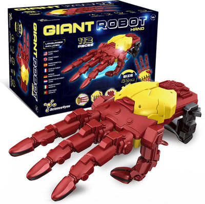 Science 4 you science4you mano gigante di cyborg - scatola per esperimenti - kit di costruzione di robotica tecnica - mano robotica - 112 parti per divertimento creativo