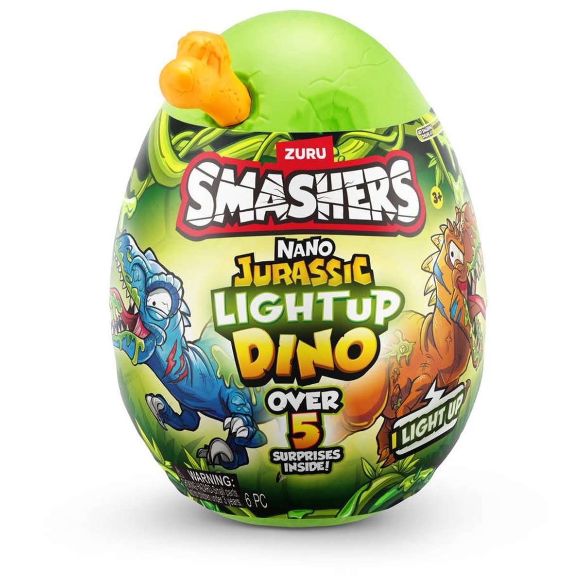 Smashers zuru nano jurassic ilumina dino smash-o-saurus - dino que brilla en la oscuridad