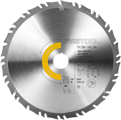 Accessori Festool lama per sega circolare legno taglio fine | uff | 160x1,6x20 | fwww35-578586
