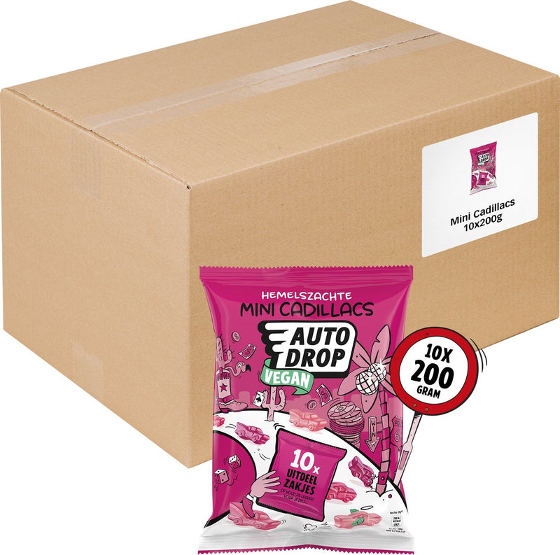 Autodrop - caramelos - bolsas dispensadoras veganas mini Cadillacs - 10 bolsas - 200 gramos