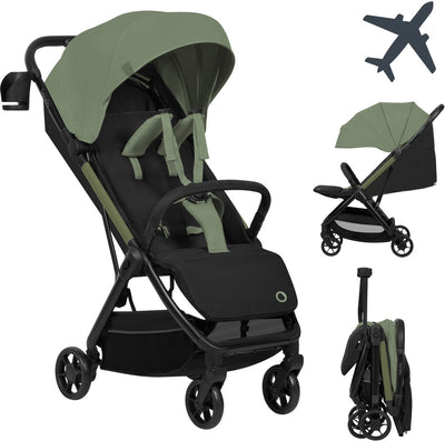 Lionelo julie air - ultra-light buggy - travel buggy - auto-folding compact - only 7.5 kg - travel hand luggage - adjustable backrest to reclining position - xxl sunshade with UPF50+ - maintenance-free wheels - from 6 months to 22 kg - stroller