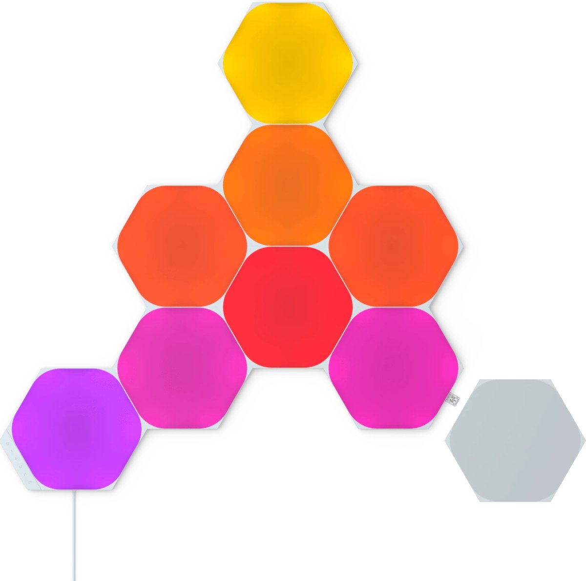Starter kit esagoni con forme Nanoleaf - illuminazione intelligente - 9 pannelli LED RGB - Siri, Google, Alexa