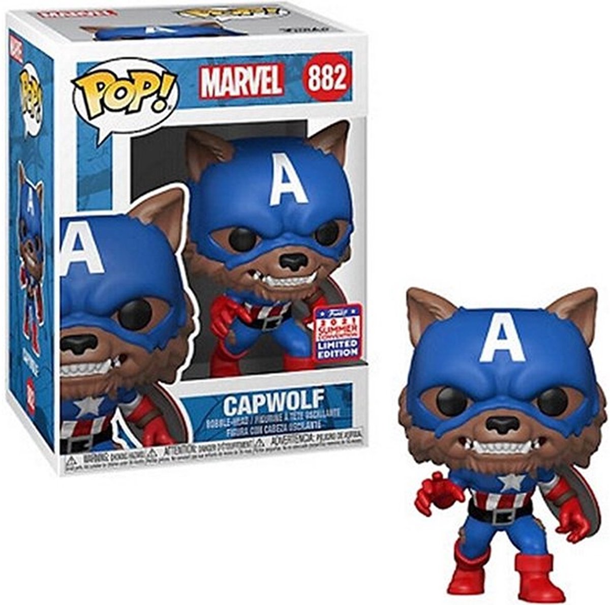 Funko marvel - pop n° 882 - capwolf - sdcc 2021 n summer convention exclusive le