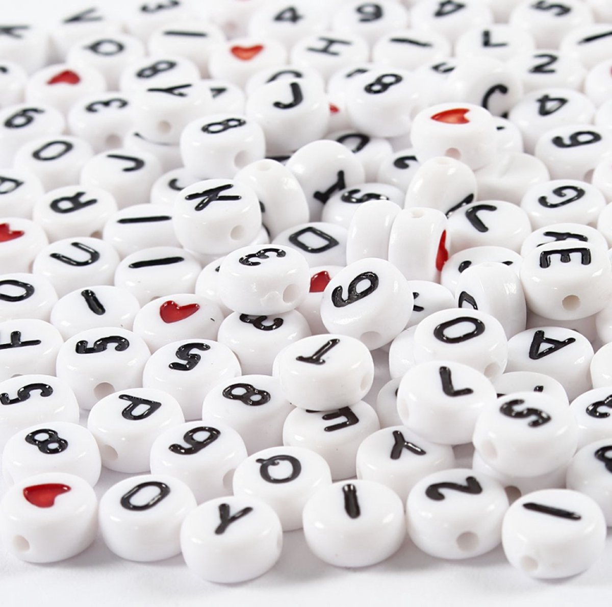 Lettere perle bianche 7mm, 200st.