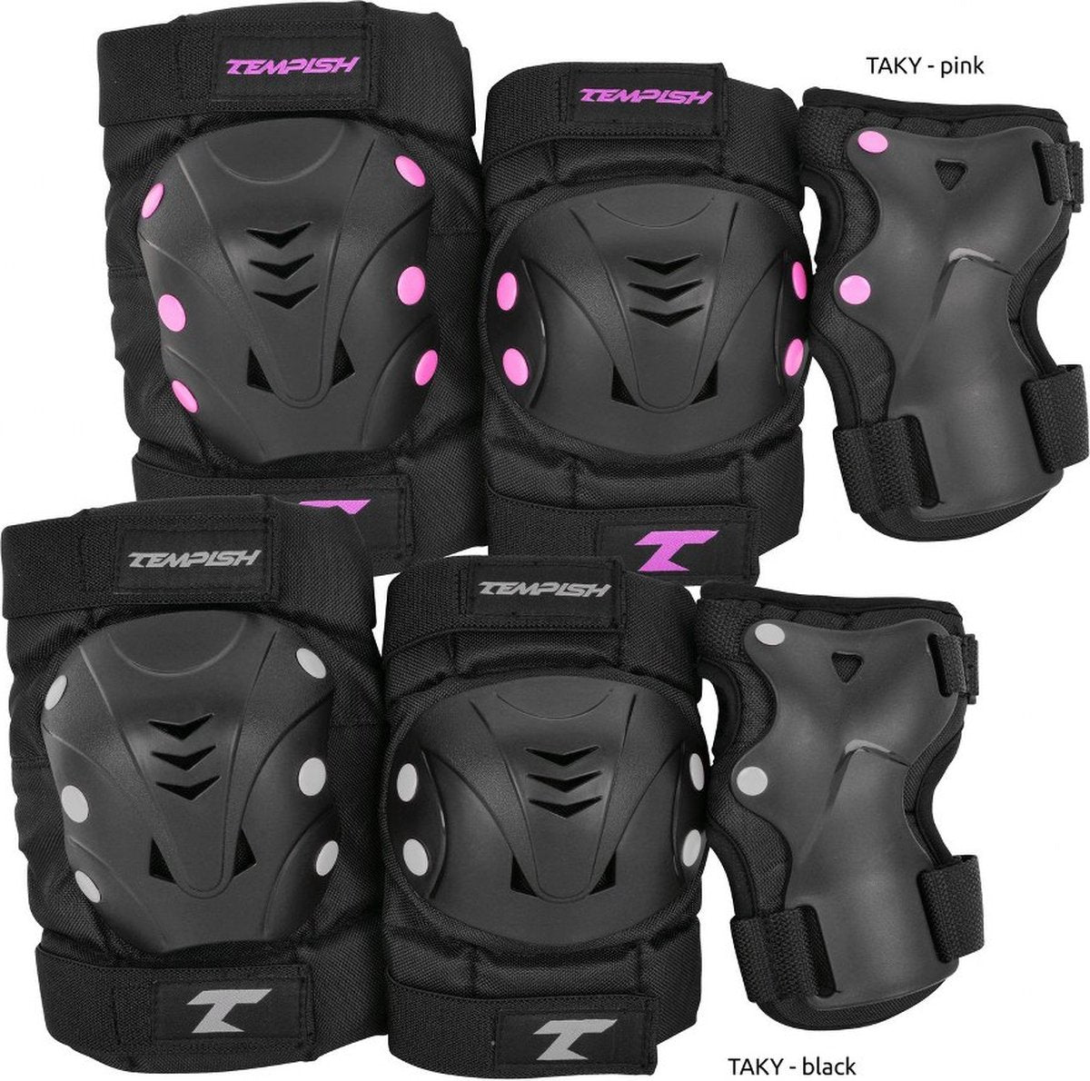 Tempish – taky – skatebescherming – 3-pack – volwassenen – zwart – complete set voor skaten – maat s