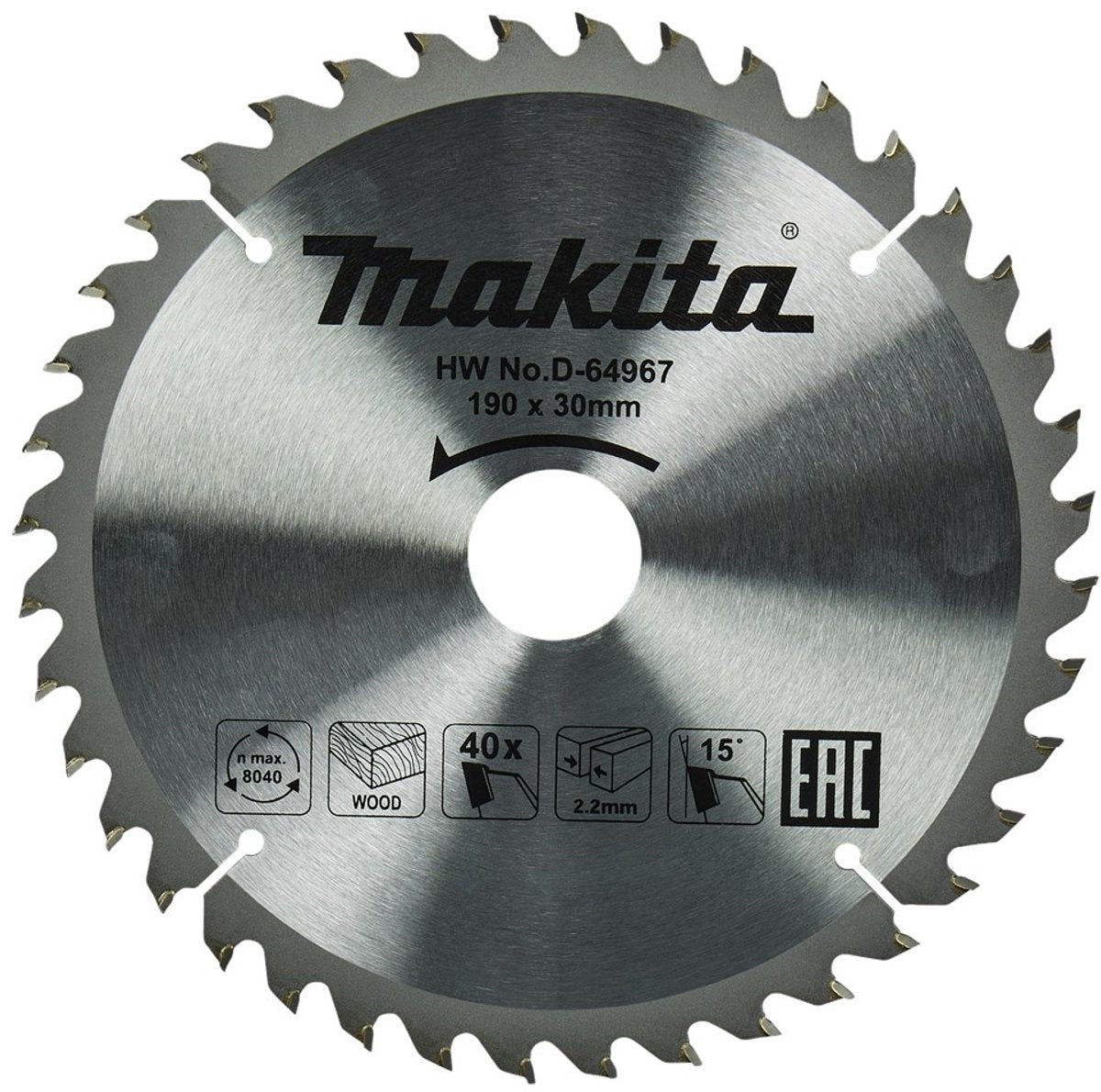 Makita cirkelzaagblad voor hout | standaard | ø 190mm asgat 30mm 40t - d-64967