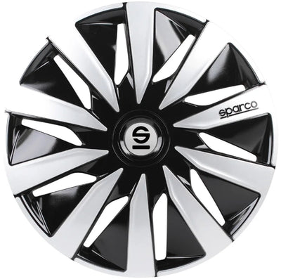 coprimozzi Lazio 16 pollici ABS nero argento set da 4