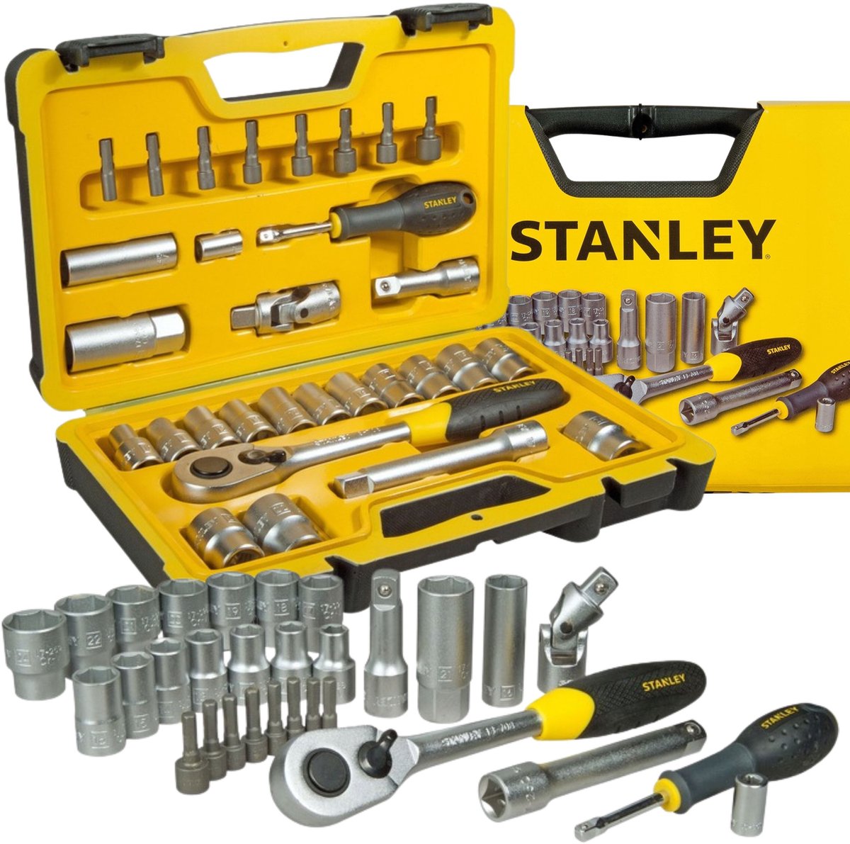 Set chiavi a bussola Stanley 1 2 30 pezzi (cromo satinato) (m)