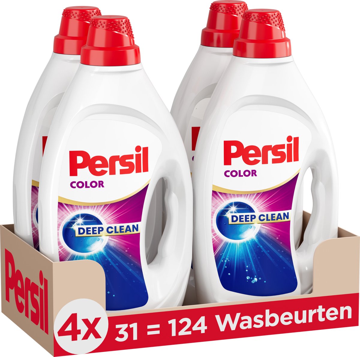 Persil gel color - detersivo liquido - bucato colorato - 4 x 31 lavaggi - confezione risparmio