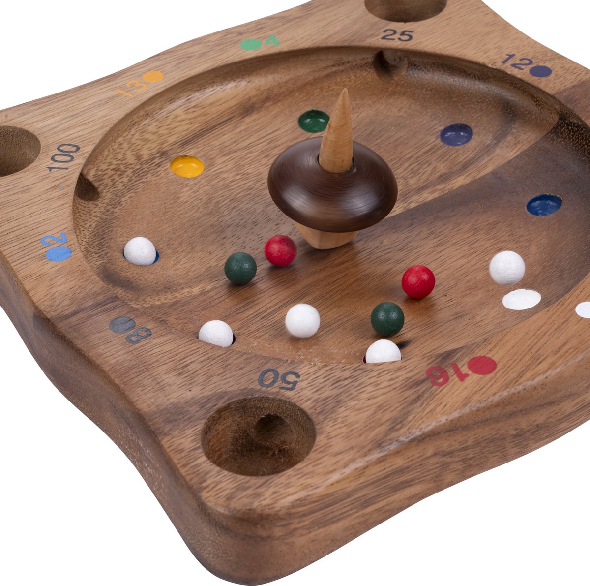 Roulette Longfield – gioco di strategia in legno – classico gioco a punti e d'azzardo – gioco della trottola con palline – gioco da tavolo – cuore d'angelo