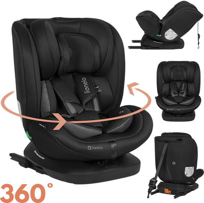 Lionelo Bastiaan 4in1 - seggiolino auto isofix ruotabile a 360° - dalla nascita a 12 anni (40-150 cm gruppo 0 1 2 3) - rwf fwf - memory foam - protezioni laterali - completamente regolabile - seduta comoda e ampia - seggiolino auto i-size