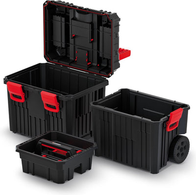 Kistenberg - mobile gereedschapskoffer sorteerdoos op wielen - 450 x 360 x 640 mm