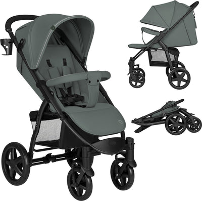 Passeggino Lionelo Annet Plus - leggero pieghevole - ruote grandi e solide con sospensione - incluso coprigambe, zanzariera portabicchieri - schienale poggiapiedi regolabile - passeggino dalla nascita fino a 22 kg - carrozzina
