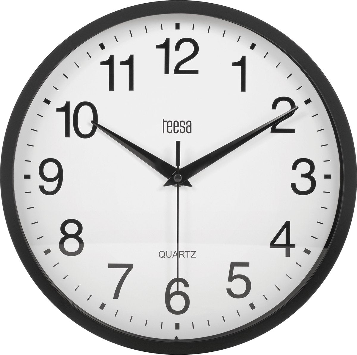 Teesa tsa0037b reloj de pared analógico 25 cm negro
