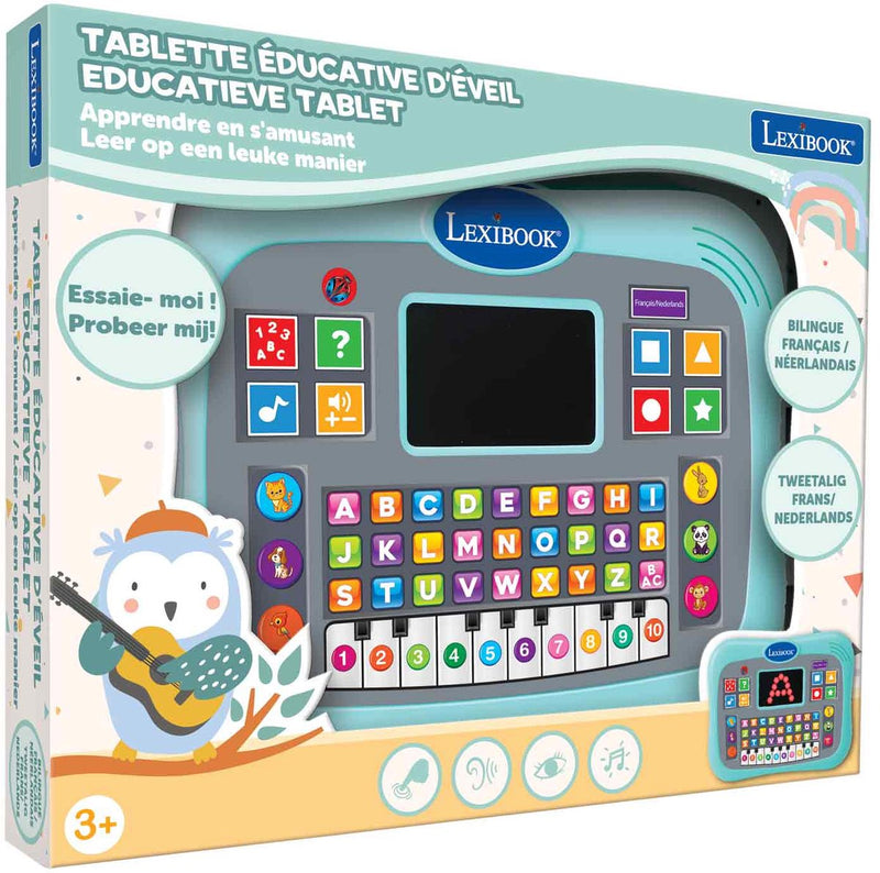 Tablet educativo bilingue Lexibook ABC con pannello touch e display LED per illustrare le interazioni di gioco in inglese e francese
