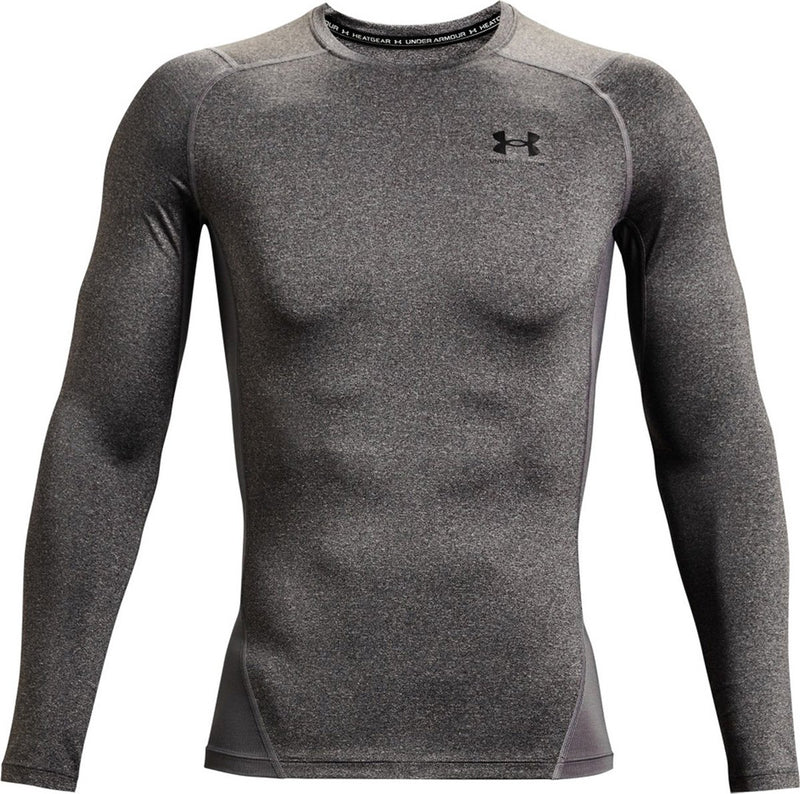 Maglietta sportiva Under Armour UA HG Armor Comp LS-Gry da uomo - Carbon Heather - Nera