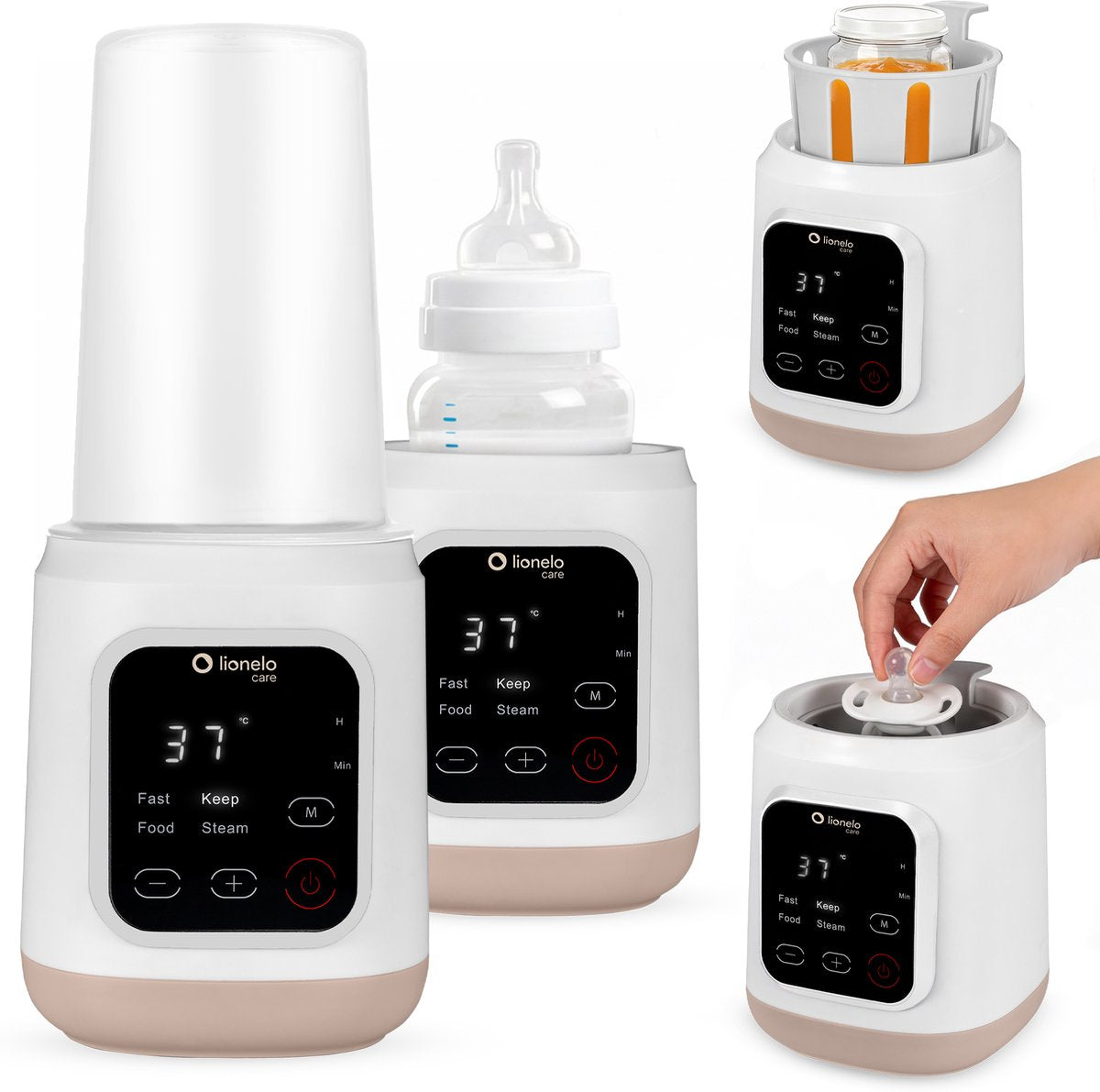 Lionelo thermup 3.0 – baby flessenwarmer 6in1: sterilisator, flesverwarmer, snel opwarmen ontdooien, warmhouden 24u, vloeistoffen en eten - flessen - 35-100°c - 400w - bpa-free