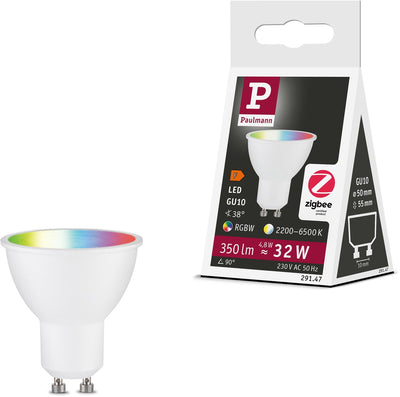Paulmann Standard 230 V Smart Home ZigBee 3.0 Riflettore LED GU10 350LM 4.8W RGBW+ Dimmerabile Bianco Opaco
