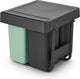 Pattumiera da incasso Brabantia sort go - 10+10+20 litri - verde giada e grigio scuro